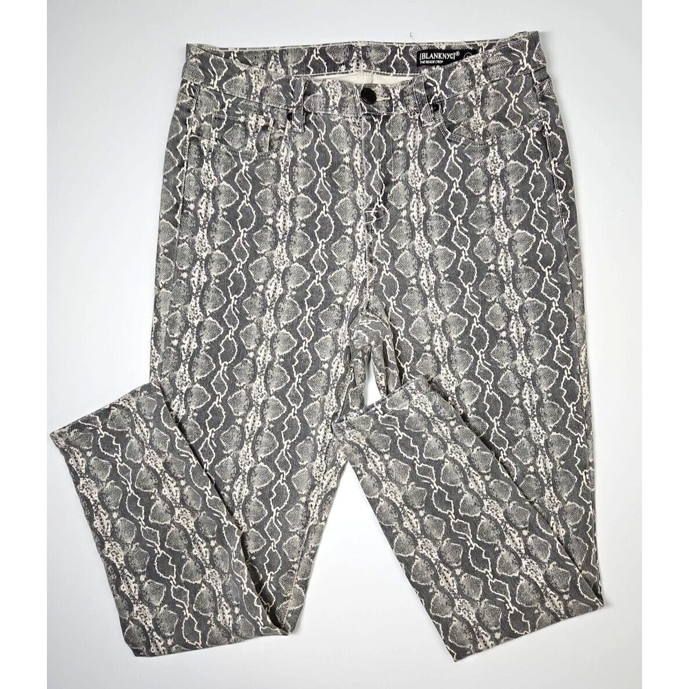 Blank NYC Womens Snake Print Skinny Crop Jeans The Reade Size 28 NWOT